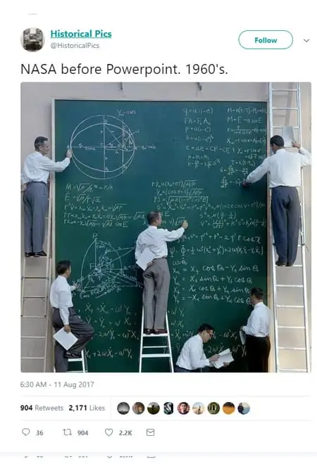 Image Shows Nasa Scientists In 60s Using Chalkboard Fact Check