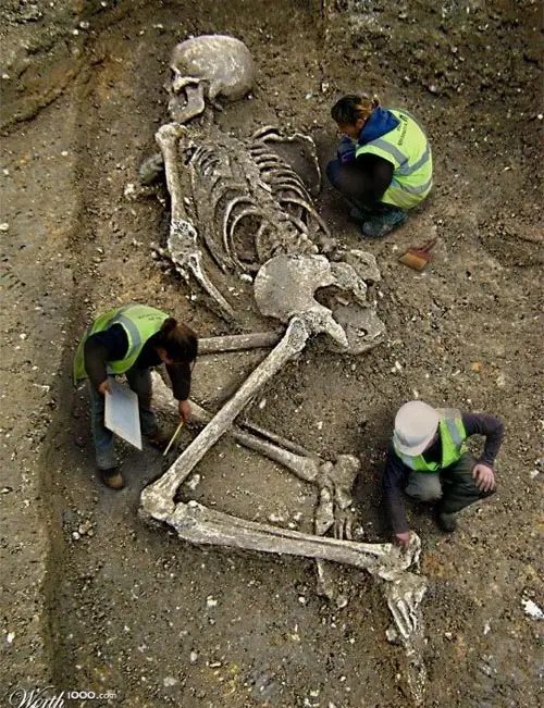 Does a photo show skeleton of giant being unearthed? Fact Check