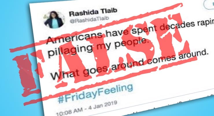 Did Rashida Tlaib accuse Americans of pillaging her people? Fact Check